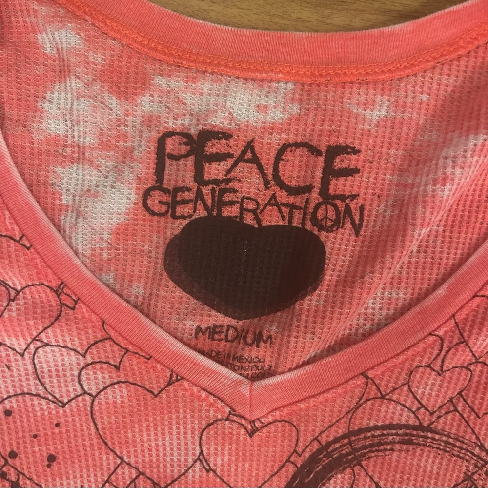 Pink Heart Print Love Thermal Long Sleeved Top - Picture 3 of 3